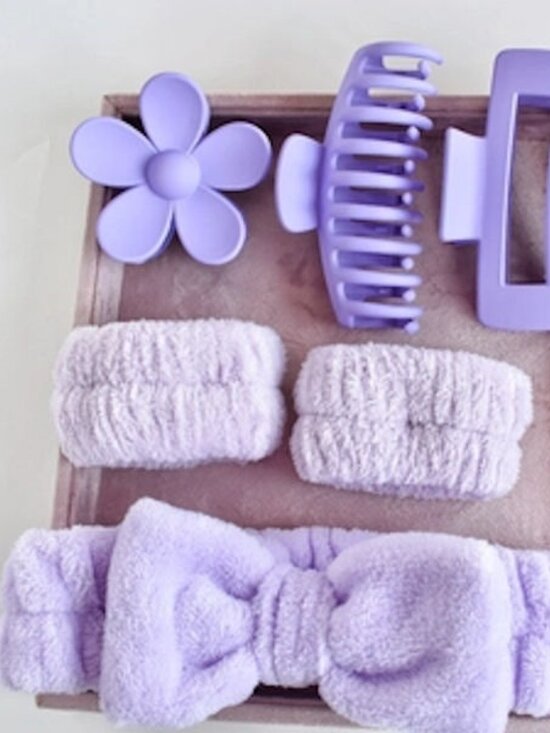 Soft Coral Fleece Face Wash Headband Wristband And Other - Soft Coral Fleece Face Wash Headband Wristband And Matte Hair Claw Clips Elastic